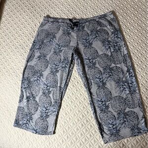 Secret Treasures Pineapple Print Bottoms - Gray and Blue